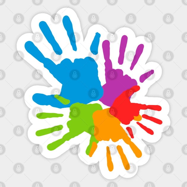 Colourfull hands | Happy Soul Sticker by CanvasCraft